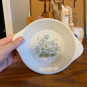 Vintage floral mini dish trinket tray handles